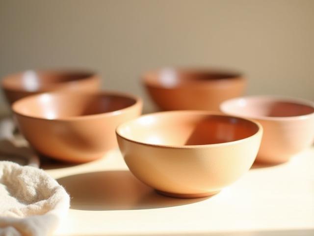 Handgefertigtes Keramikschalen-Set in erdigen Tönen